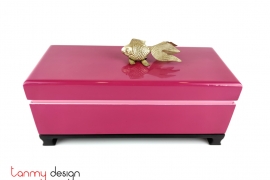 Pink rectangular box attached with fish included with stand 